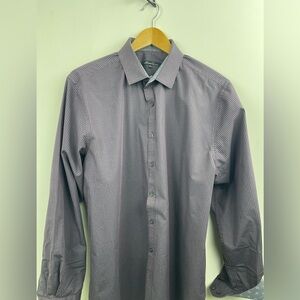 Kenneth Cole Men's Purple Plaid Dress Shirt